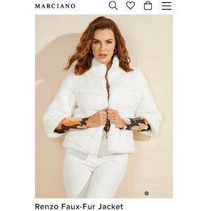 Marciano White/Cream Faux-Fur Jacket